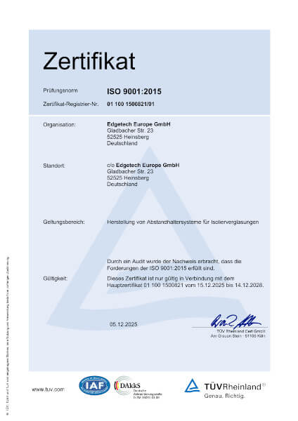 Zertifikat ISO 9001